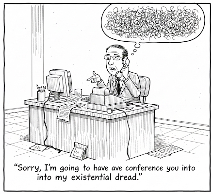 Sorry I'm Going To Have To Conference You Into My Existential Dread.