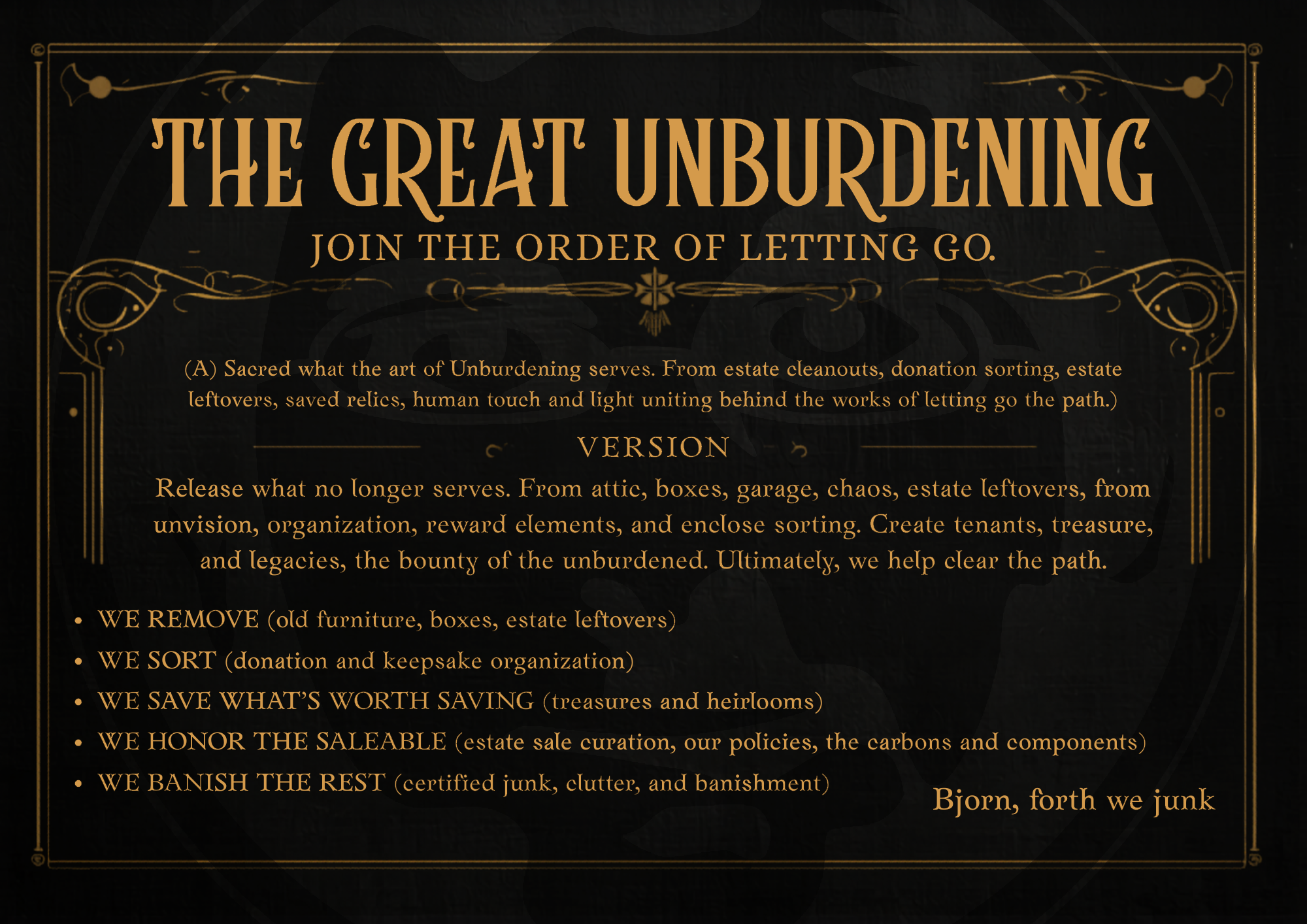 The Great Unburdening - Call Now