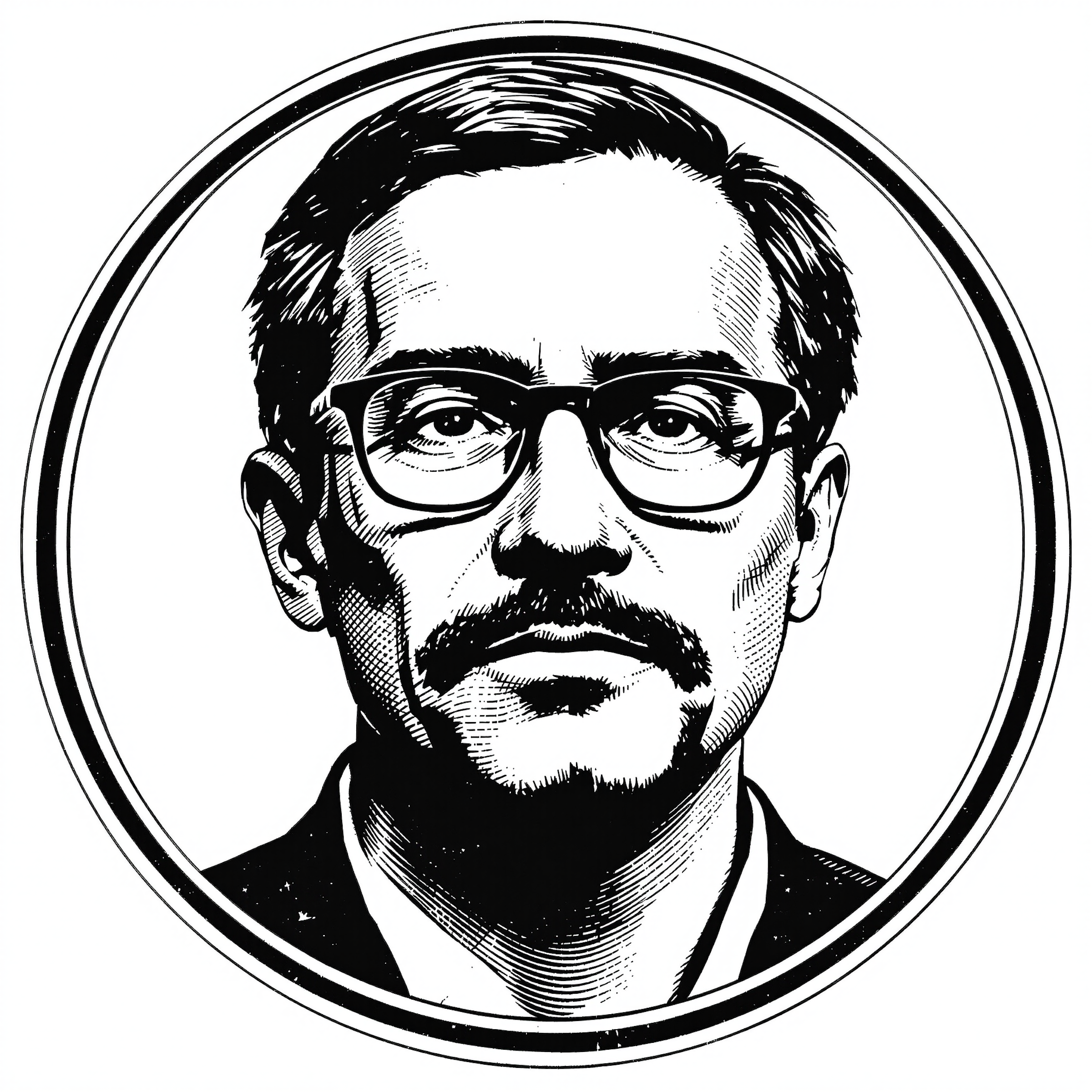 Man in Line Art Portrait